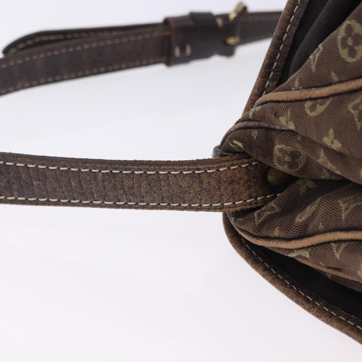 LOUIS VUITTON Monogram Mini Lin Saumur 30 Bag Brown Fuzan M95227 LV Auth BA15702