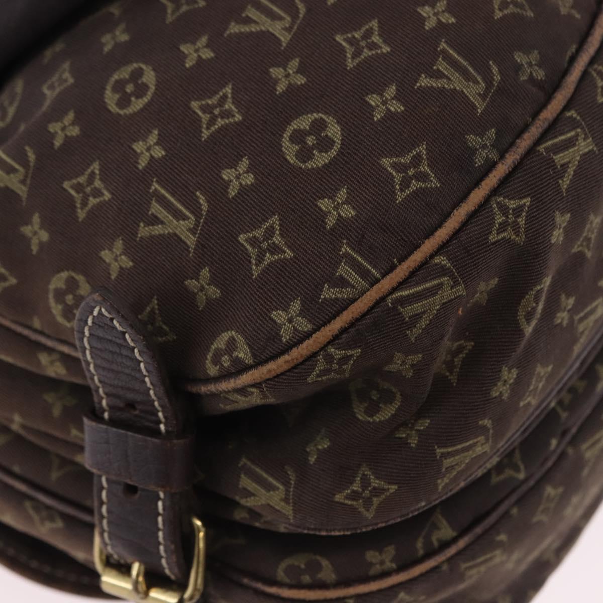 LOUIS VUITTON Monogram Mini Lin Saumur 30 Bag Brown Fuzan M95227 LV Auth BA15702