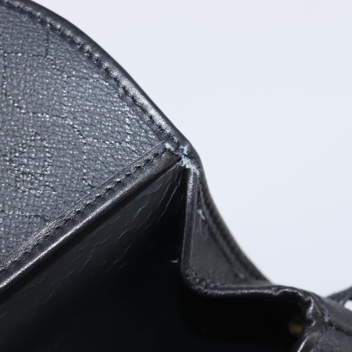 Christian Dior Honeycomb Canvas Shoulder Bag PVC Black Gold Auth BA15703A