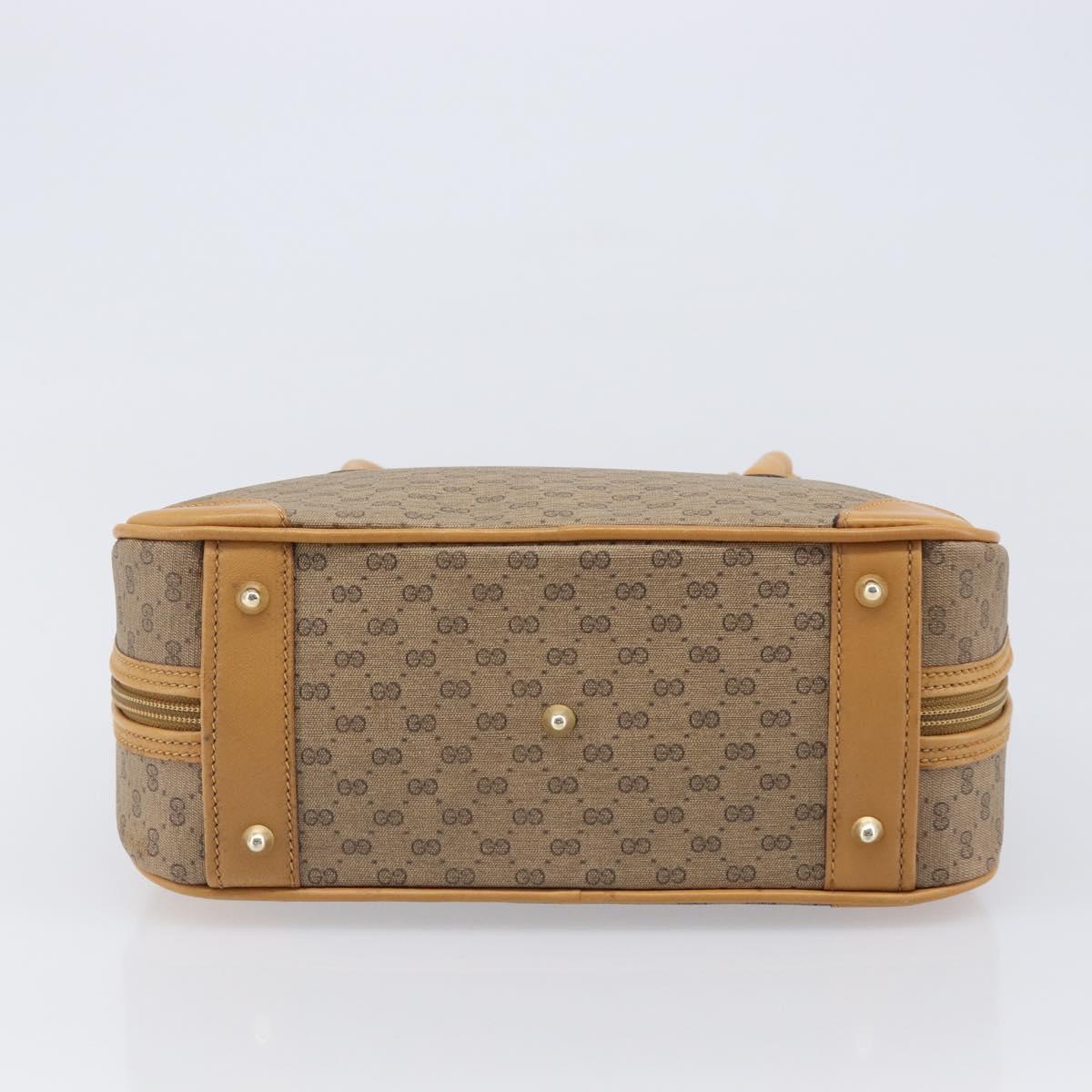GUCCI Micro GG Supreme Hand Bag PVC Beige Gold 000 39 0030 Auth BA15706