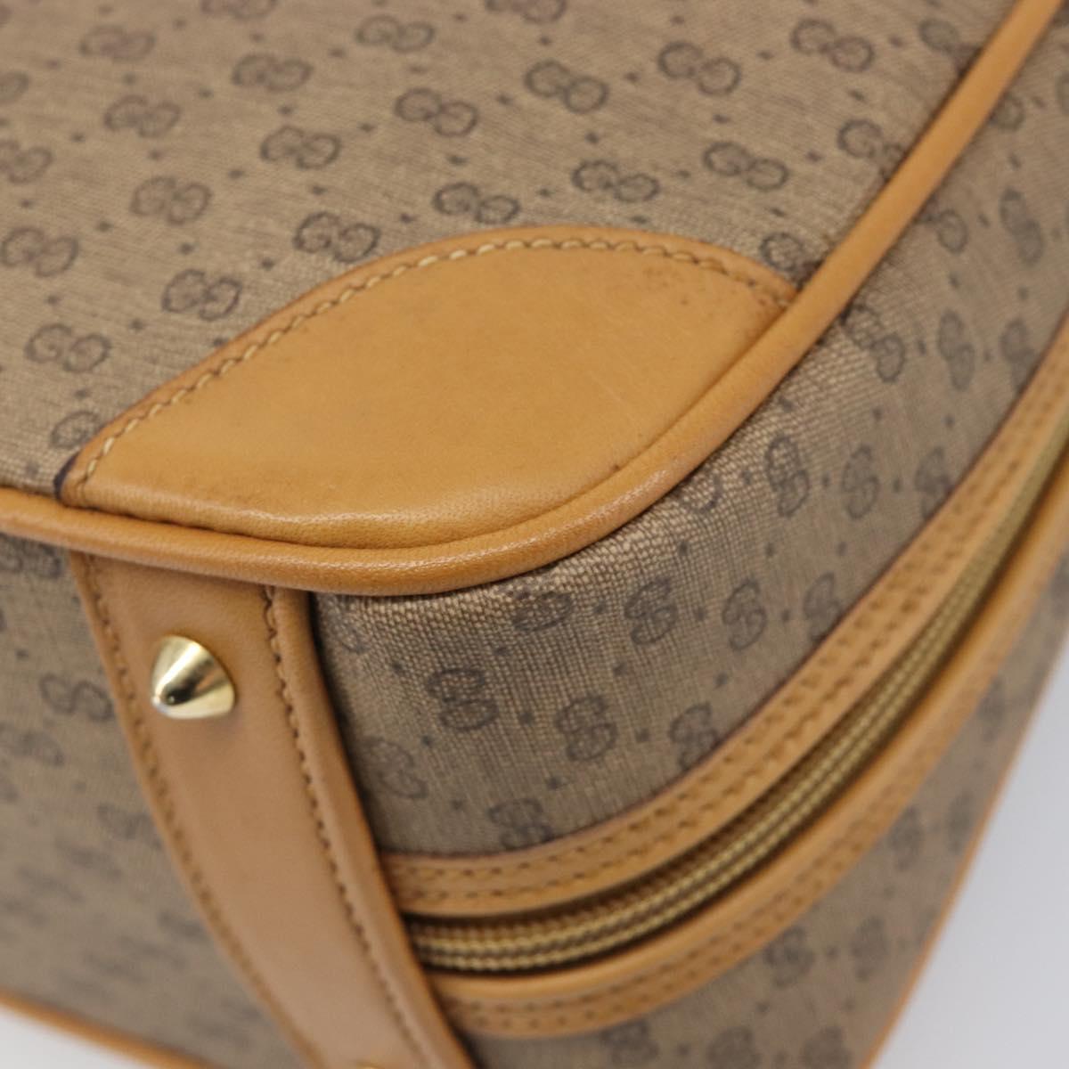 GUCCI Micro GG Supreme Hand Bag PVC Beige Gold 000 39 0030 Auth BA15706
