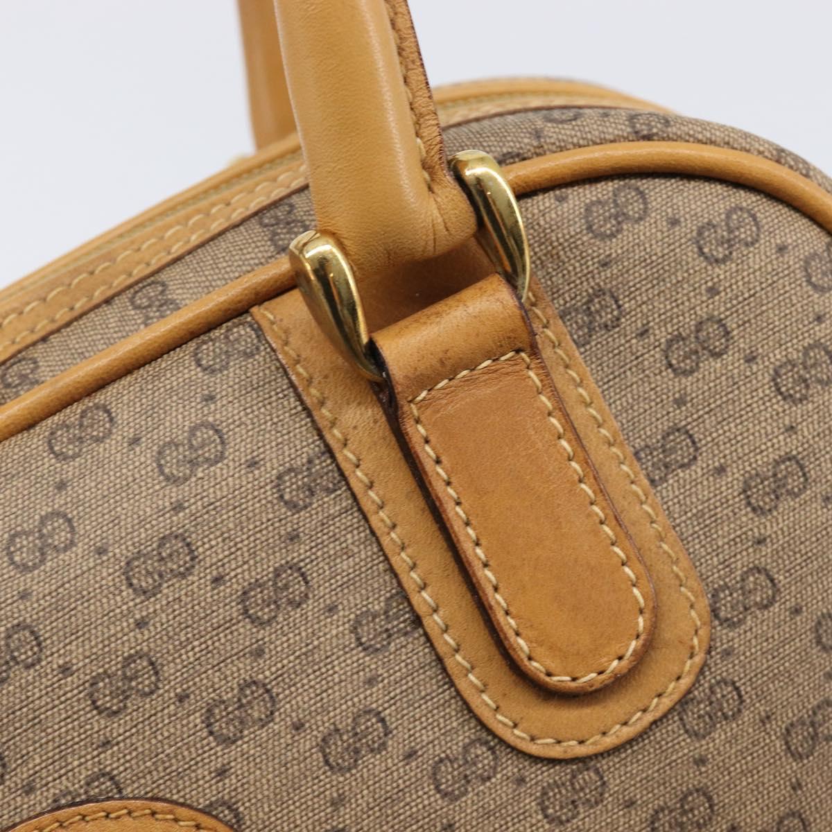 GUCCI Micro GG Supreme Hand Bag PVC Beige Gold 000 39 0030 Auth BA15706