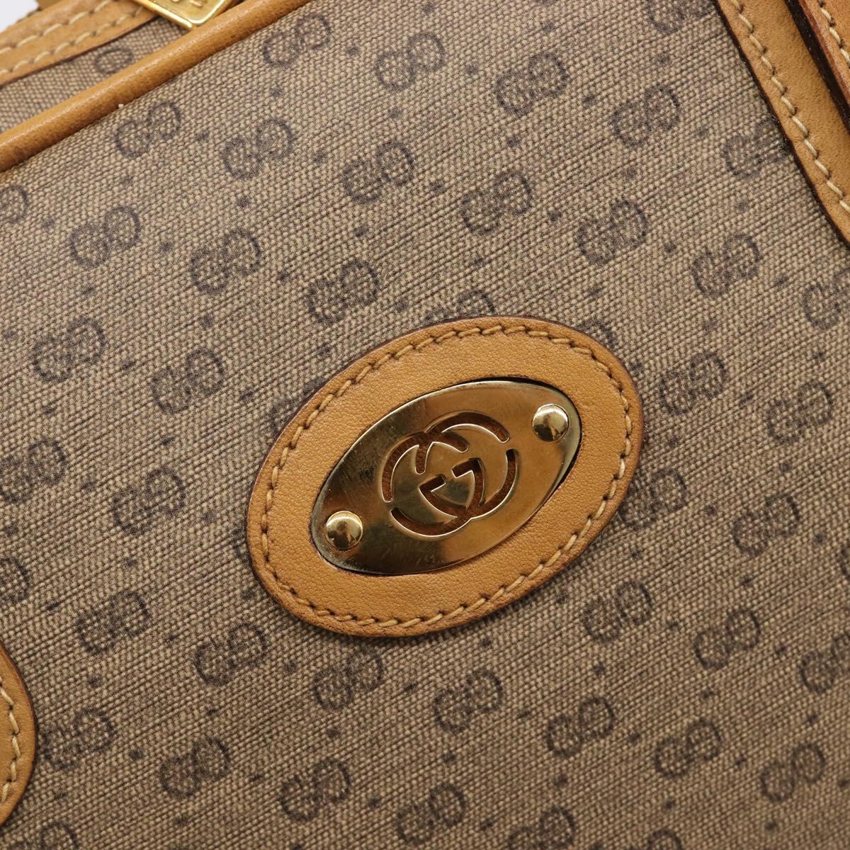 GUCCI Micro GG Supreme Hand Bag PVC Beige Gold 000 39 0030 Auth BA15706