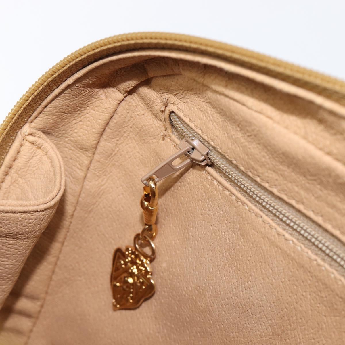 GUCCI Micro GG Supreme Hand Bag PVC Beige Gold 000 39 0030 Auth BA15706