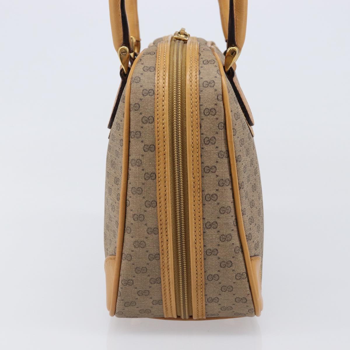 GUCCI Micro GG Supreme Hand Bag PVC Beige Gold 000 39 0030 Auth BA15706