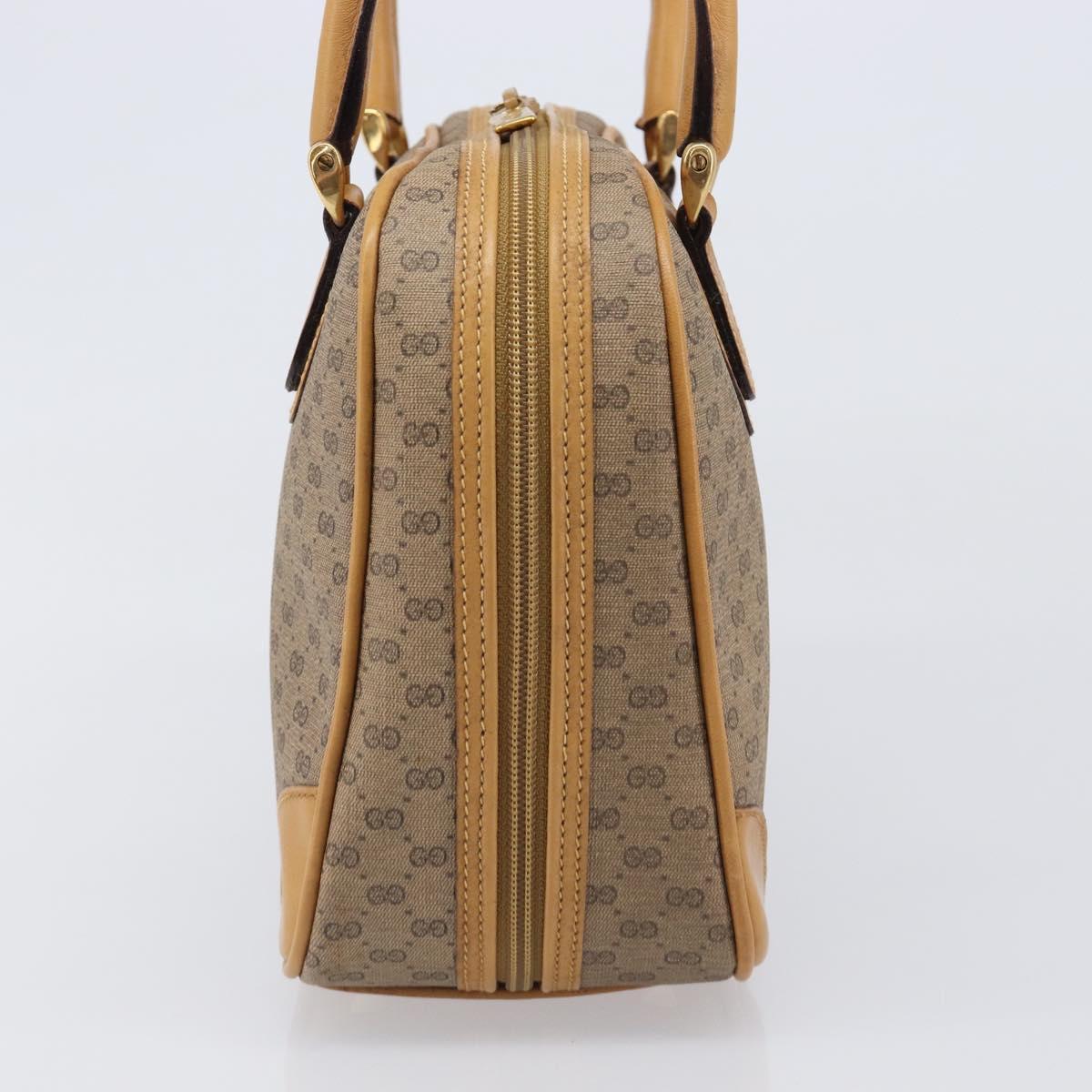 GUCCI Micro GG Supreme Hand Bag PVC Beige Gold 000 39 0030 Auth BA15706
