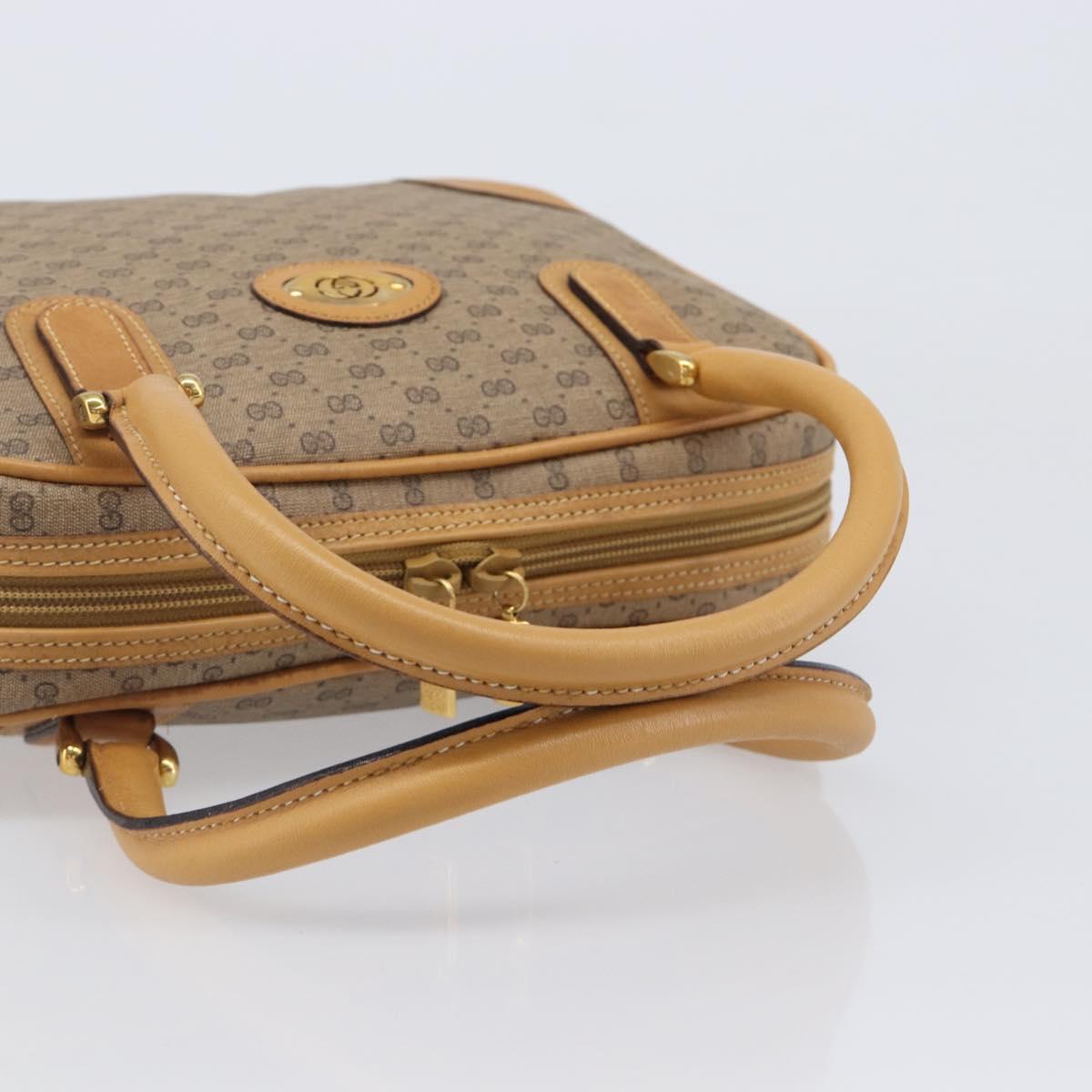 GUCCI Micro GG Supreme Hand Bag PVC Beige Gold 000 39 0030 Auth BA15706