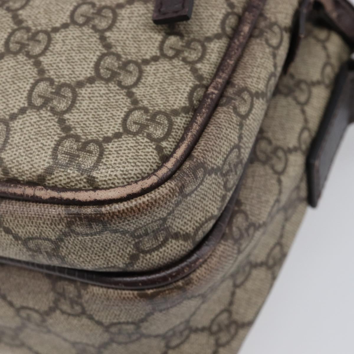 GUCCI GG Supreme Shoulder Bag PVC Beige Silver 114531 Auth BA15711