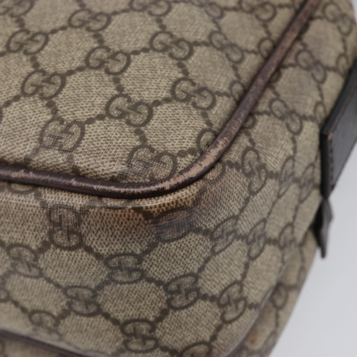 GUCCI GG Supreme Shoulder Bag PVC Beige Silver 114531 Auth BA15711