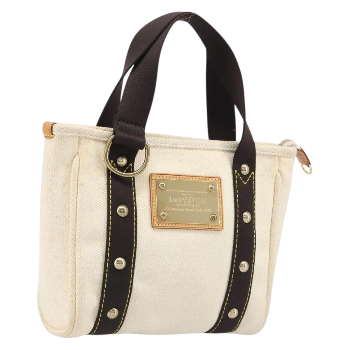 LOUIS VUITTON Antigua Cabas PM Hand Bag Black Beige M40039 LV Auth BA15712