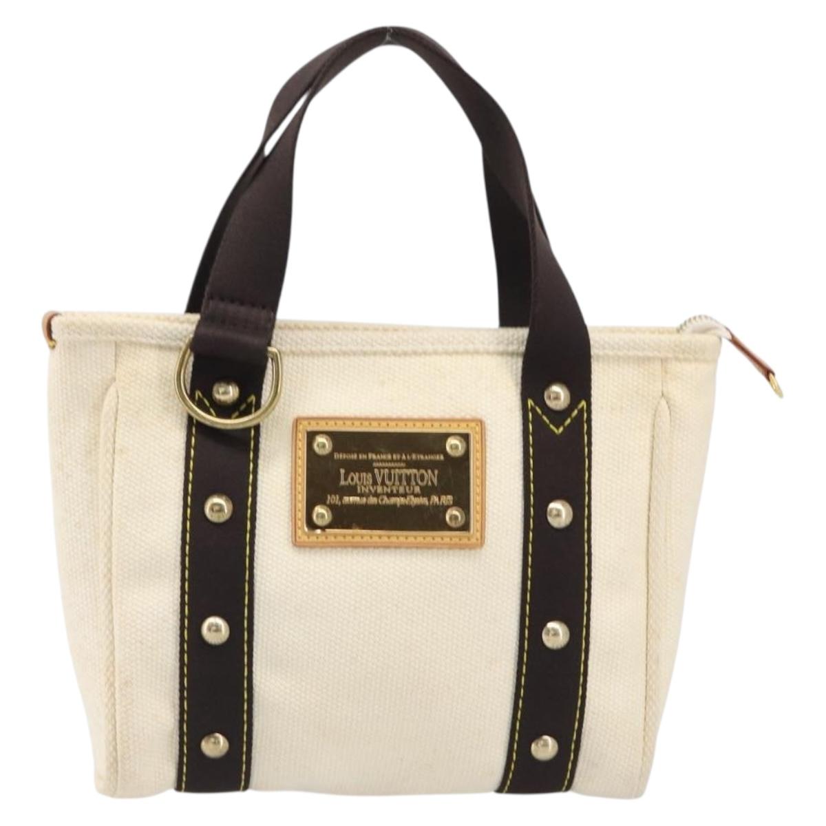 LOUIS VUITTON Antigua Cabas PM Hand Bag Black Beige M40039 LV Auth BA15712