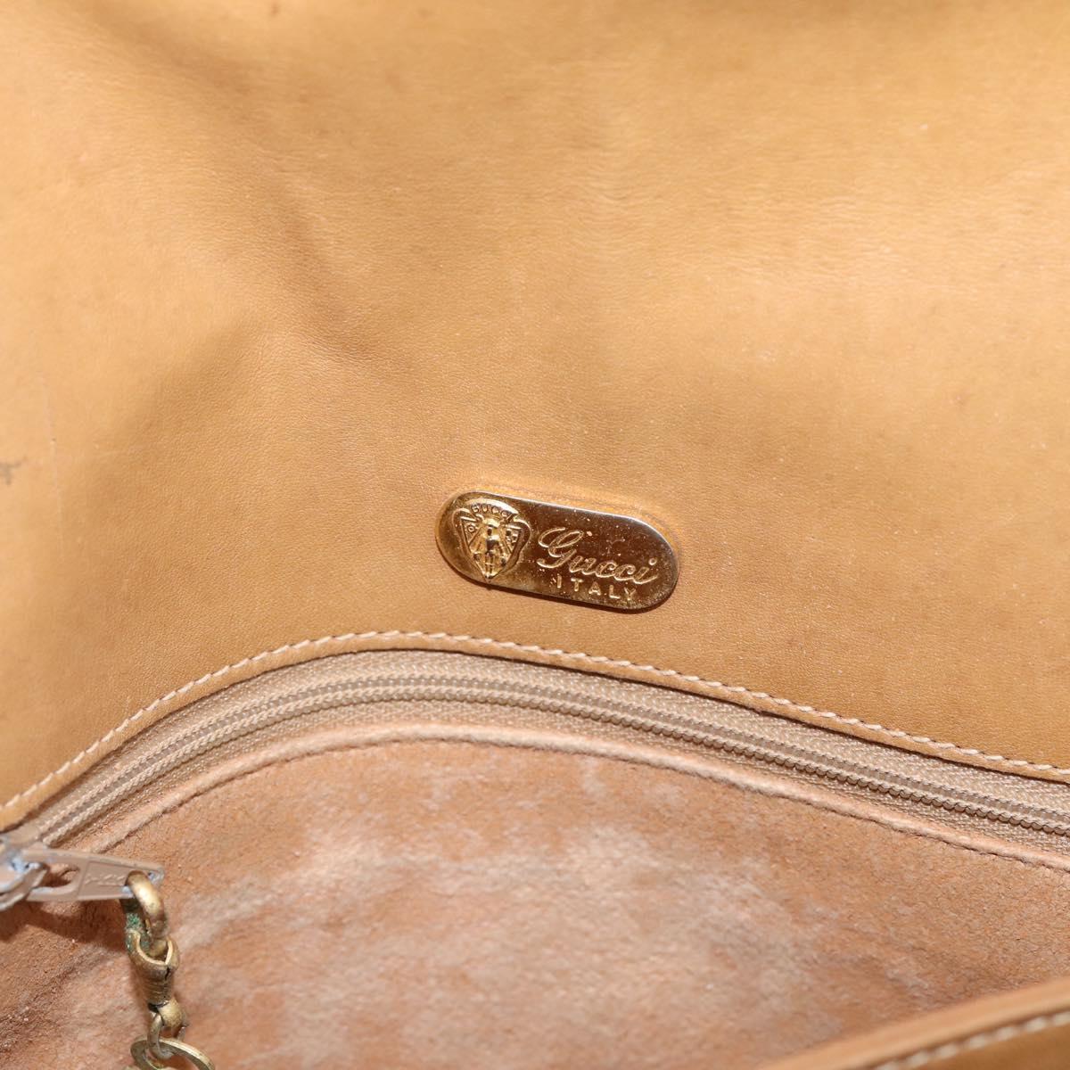 GUCCI Micro GG Supreme Shoulder Bag PVC Beige Gold Auth BA15719