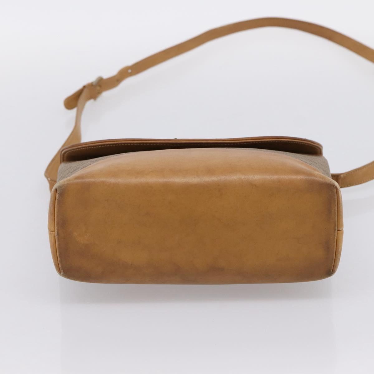 GUCCI Micro GG Supreme Shoulder Bag PVC Beige Gold Auth BA15719