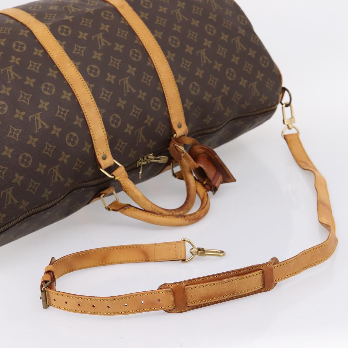 LOUIS VUITTON Monogram Keepall Bandouliere 60 Boston Bag M41412 LV Auth BA15722
