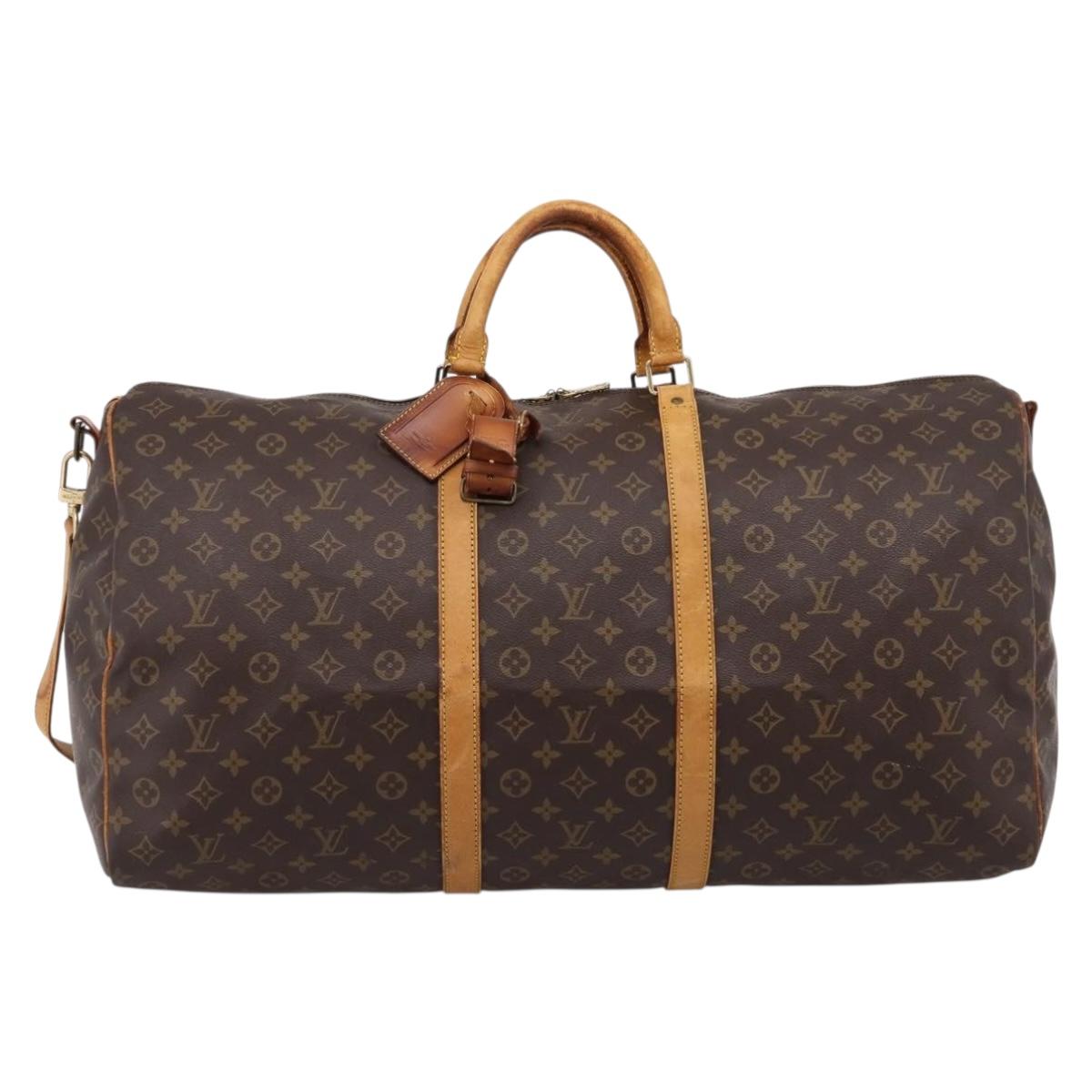 LOUIS VUITTON Monogram Keepall Bandouliere 60 Boston Bag M41412 LV Auth BA15722