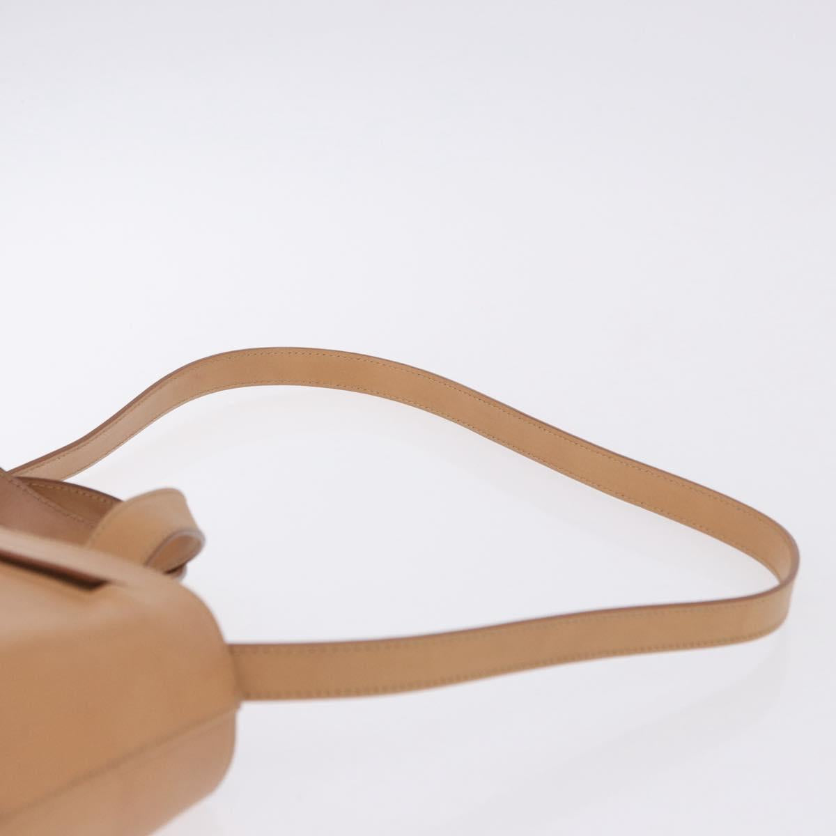 Salvatore Ferragamo Gancini Hand Bag Leather 2way Brown Silver Auth BA15725