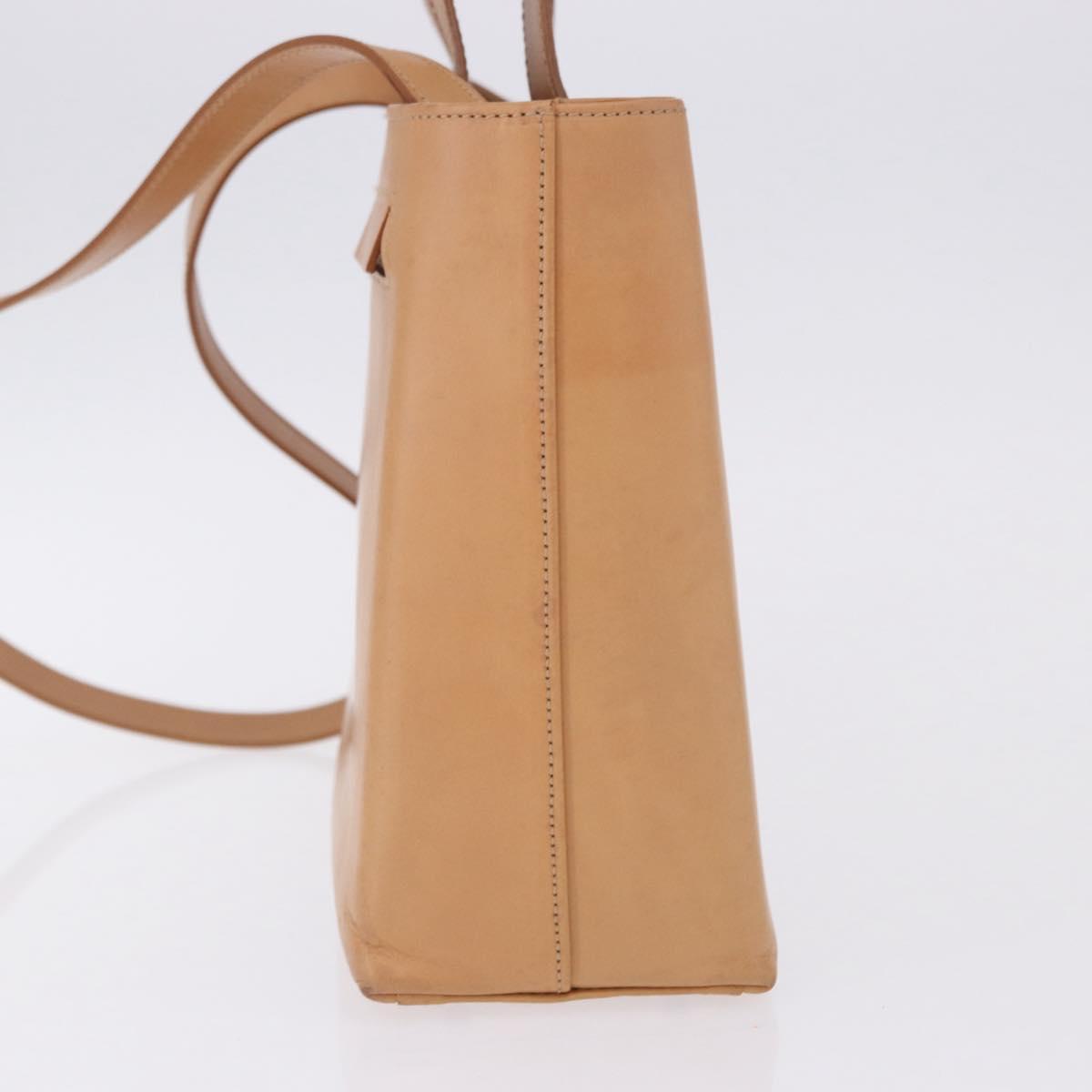 Salvatore Ferragamo Gancini Hand Bag Leather 2way Brown Silver Auth BA15725