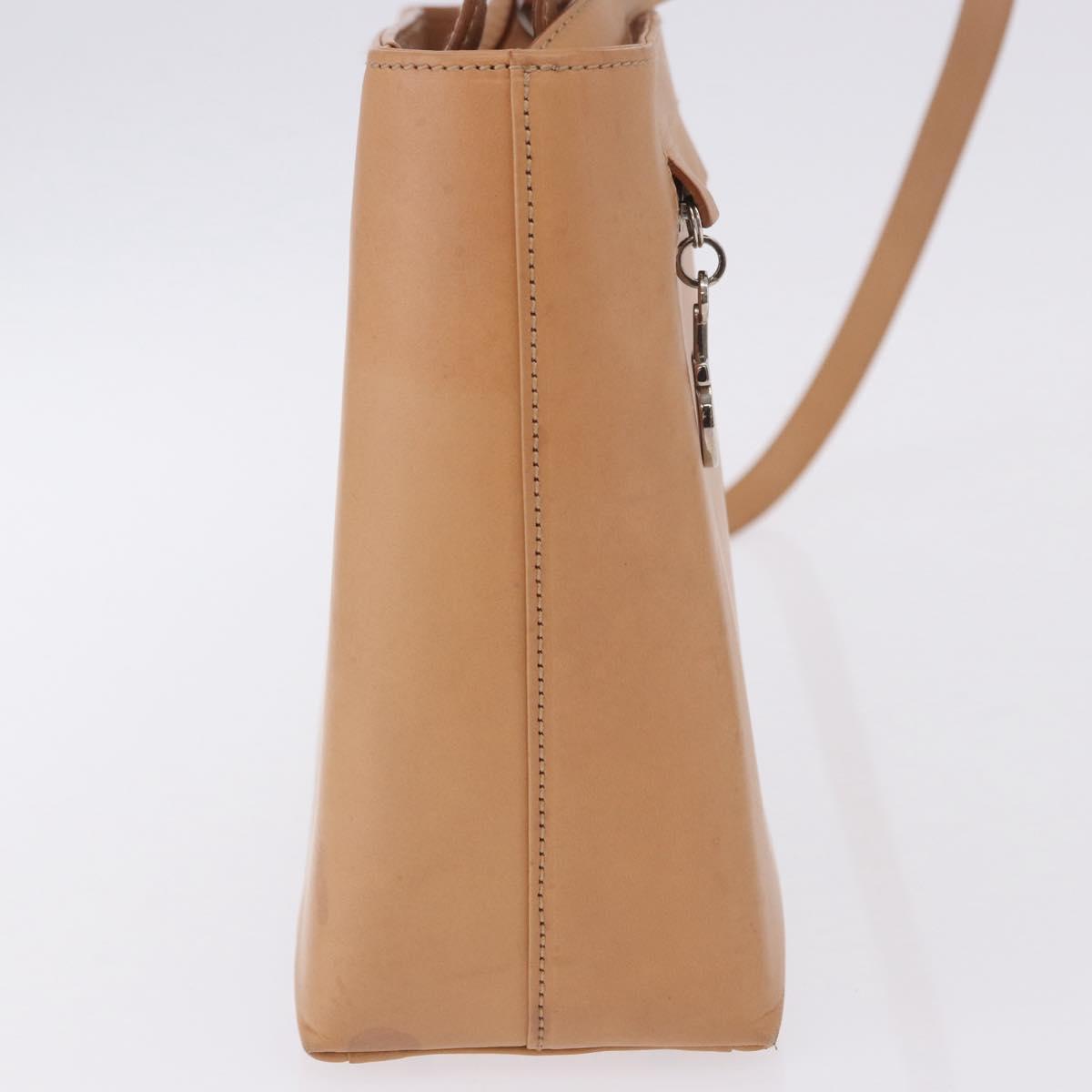 Salvatore Ferragamo Gancini Hand Bag Leather 2way Brown Silver Auth BA15725
