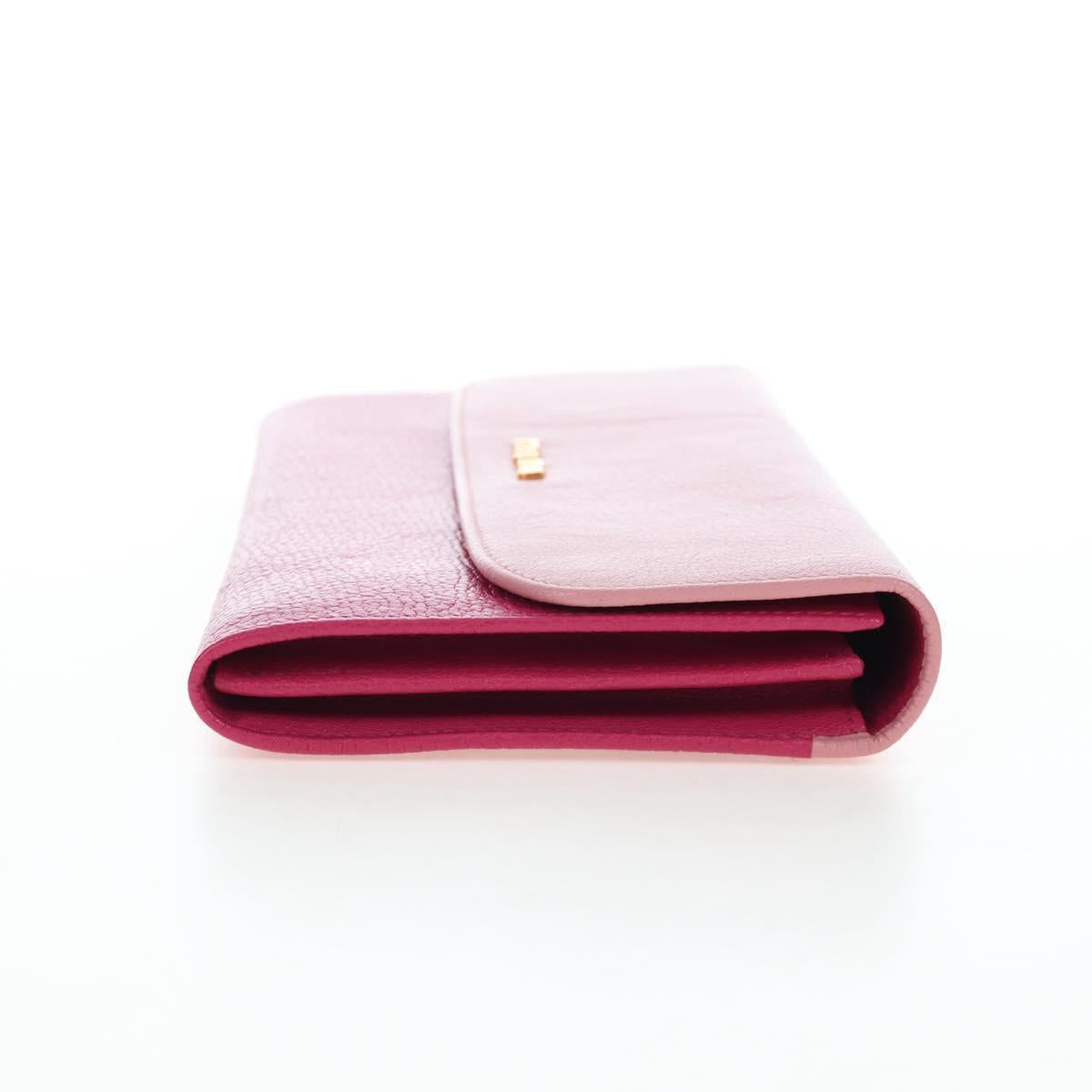 Miu Miu Wallet Leather Pink Auth BA15726V