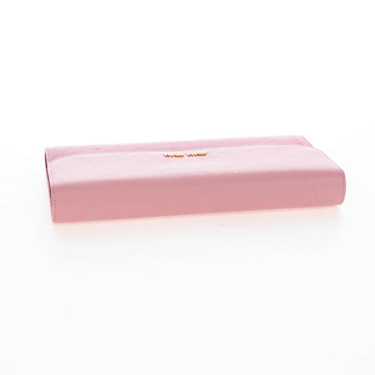 Miu Miu Wallet Leather Pink Auth BA15726V