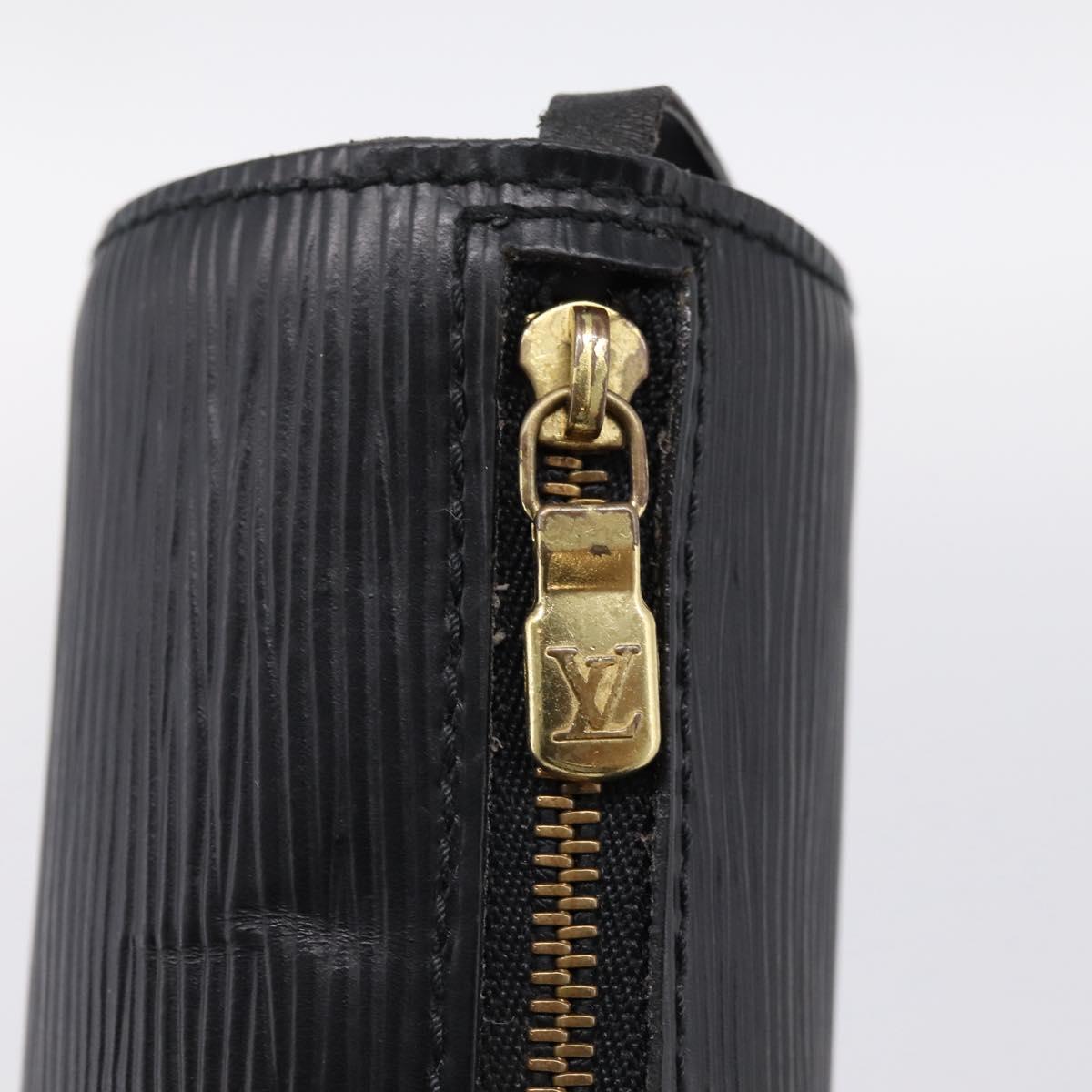 LOUIS VUITTON Epi Soufflot Pouch Black LV Auth BA15729
