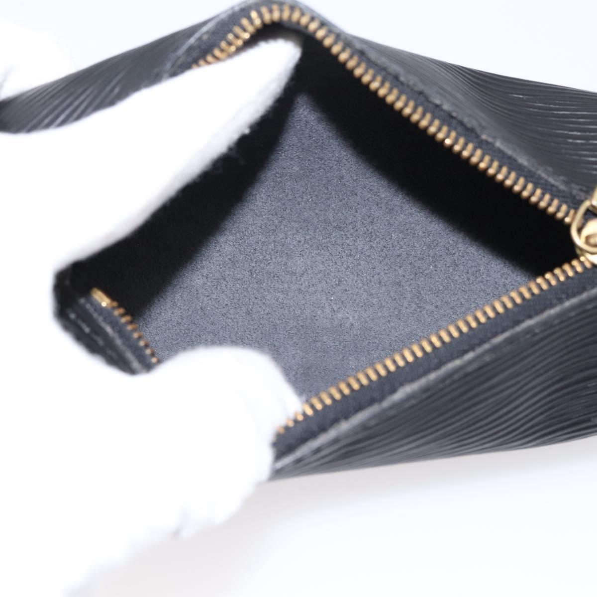 LOUIS VUITTON Epi Soufflot Pouch Black LV Auth BA15729