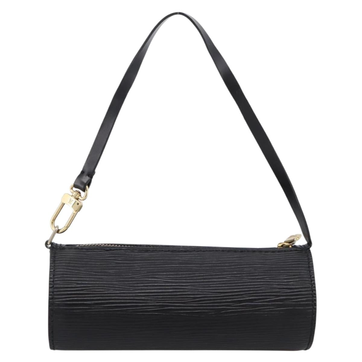 LOUIS VUITTON Epi Soufflot Pouch Black LV Auth BA15729