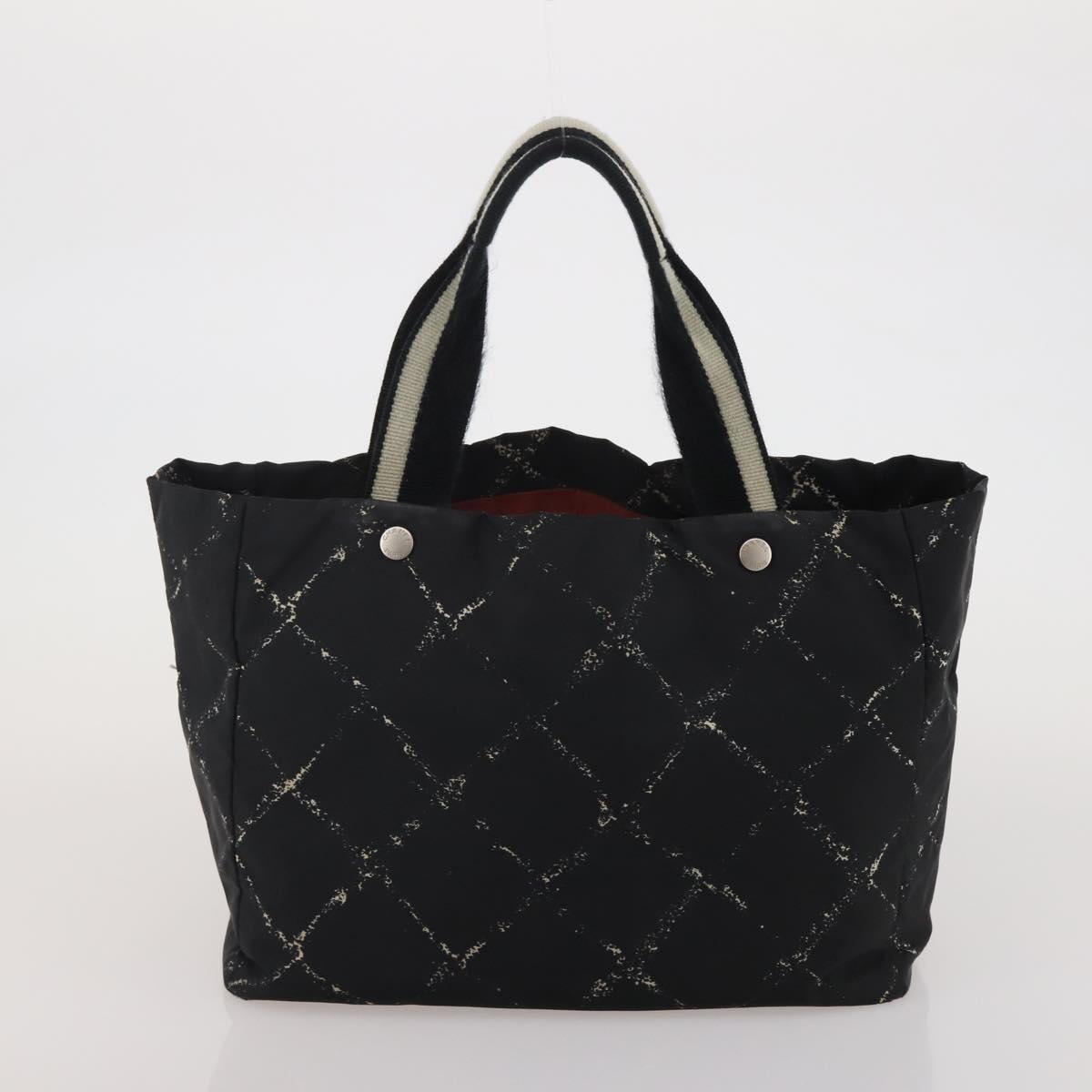 CHANEL New Travel Line Tote Bag Nylon 3 Set Black Beige CC Auth BA15740