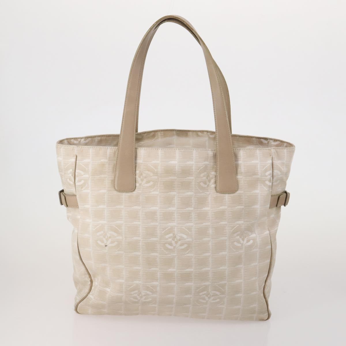 CHANEL New Travel Line Tote Bag Nylon 3 Set Black Beige CC Auth BA15740