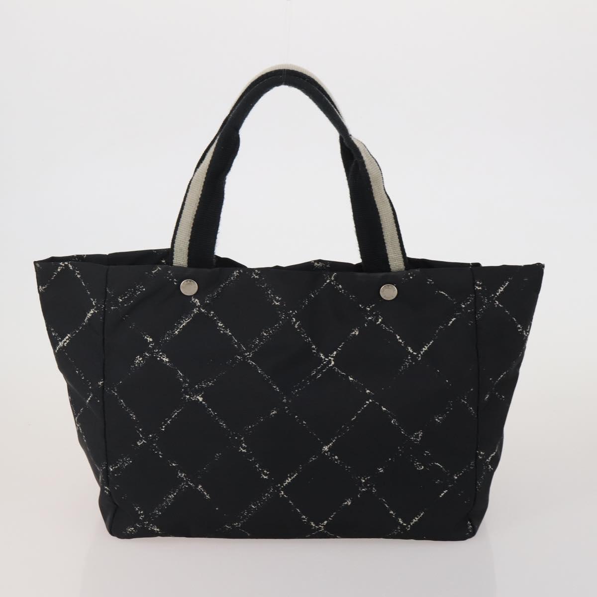 CHANEL New Travel Line Tote Bag Nylon 3 Set Black Beige CC Auth BA15740