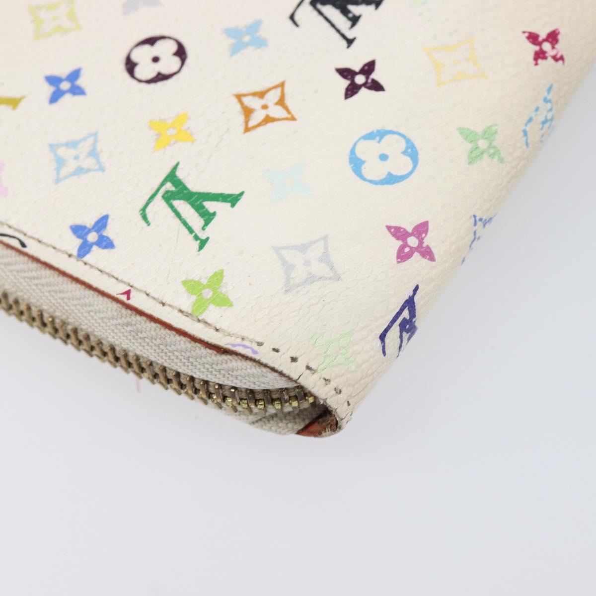 LOUIS VUITTON Monogram Multicolor Zippy Long Wallet White M60241 LV Auth BA15741