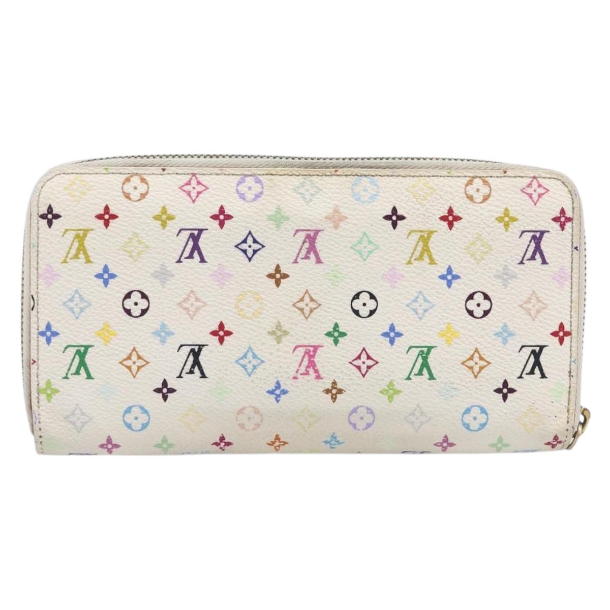LOUIS VUITTON Monogram Multicolor Zippy Long Wallet White M60241 LV Auth BA15741
