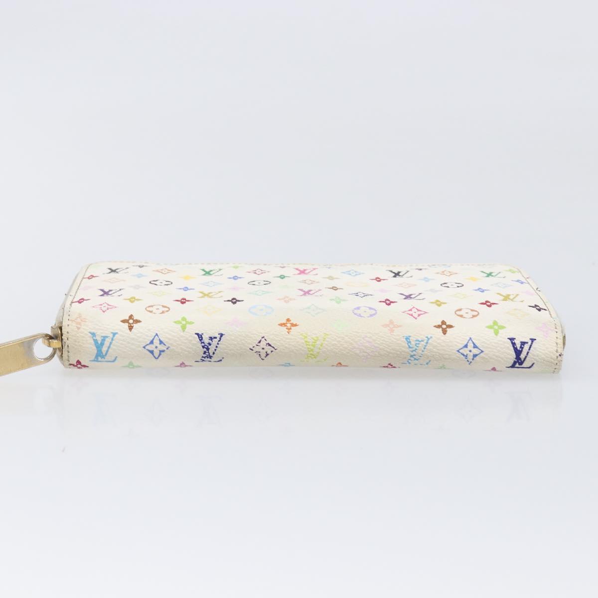LOUIS VUITTON Monogram Multicolor Zippy Long Wallet White M60241 LV Auth BA15741