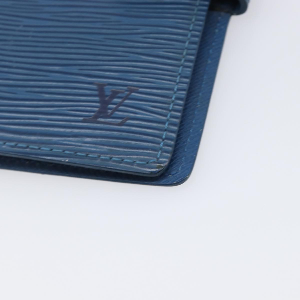 LOUIS VUITTON Epi Agenda PM Day Planner Cover Blue R20055 LV Auth BA15742