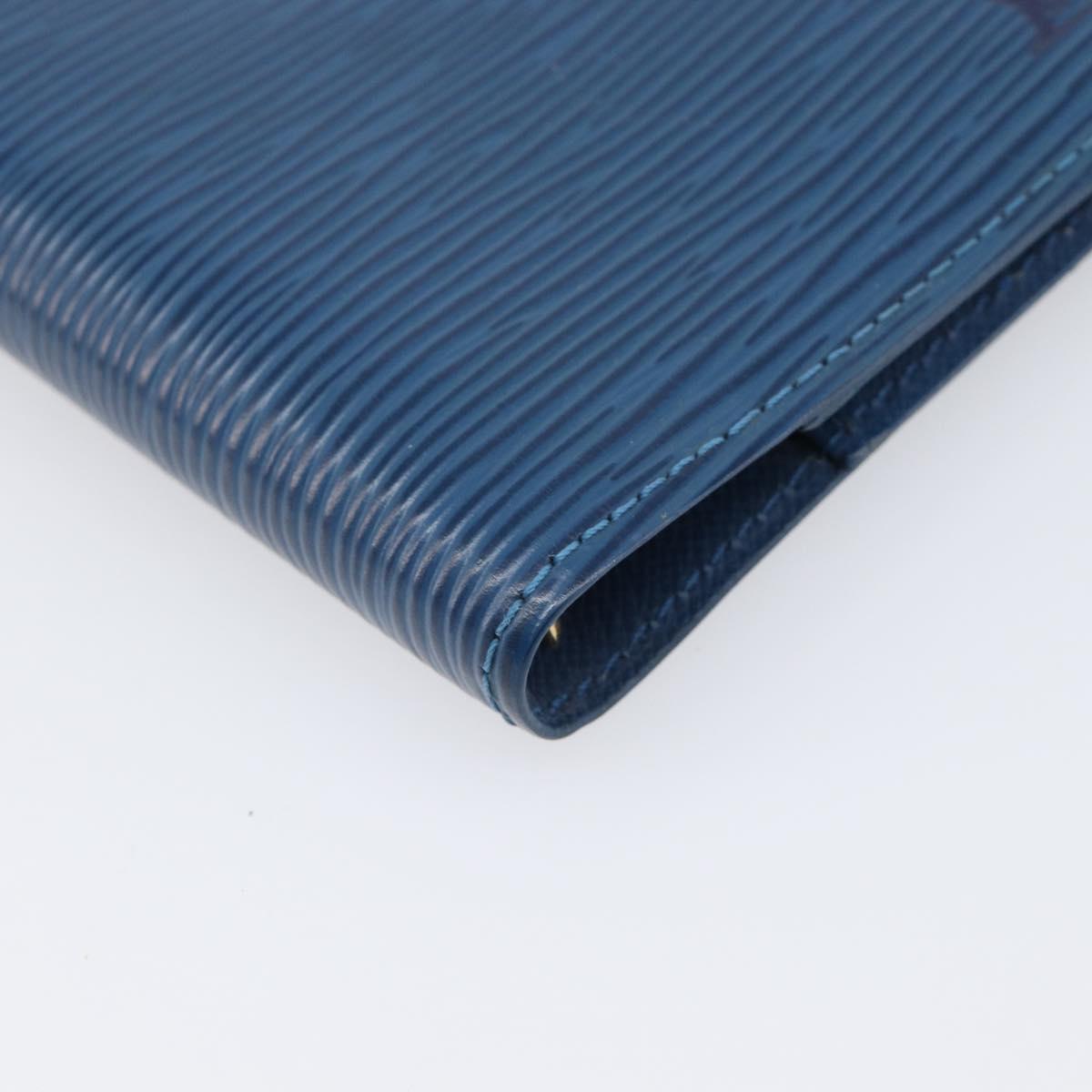 LOUIS VUITTON Epi Agenda PM Day Planner Cover Blue R20055 LV Auth BA15742
