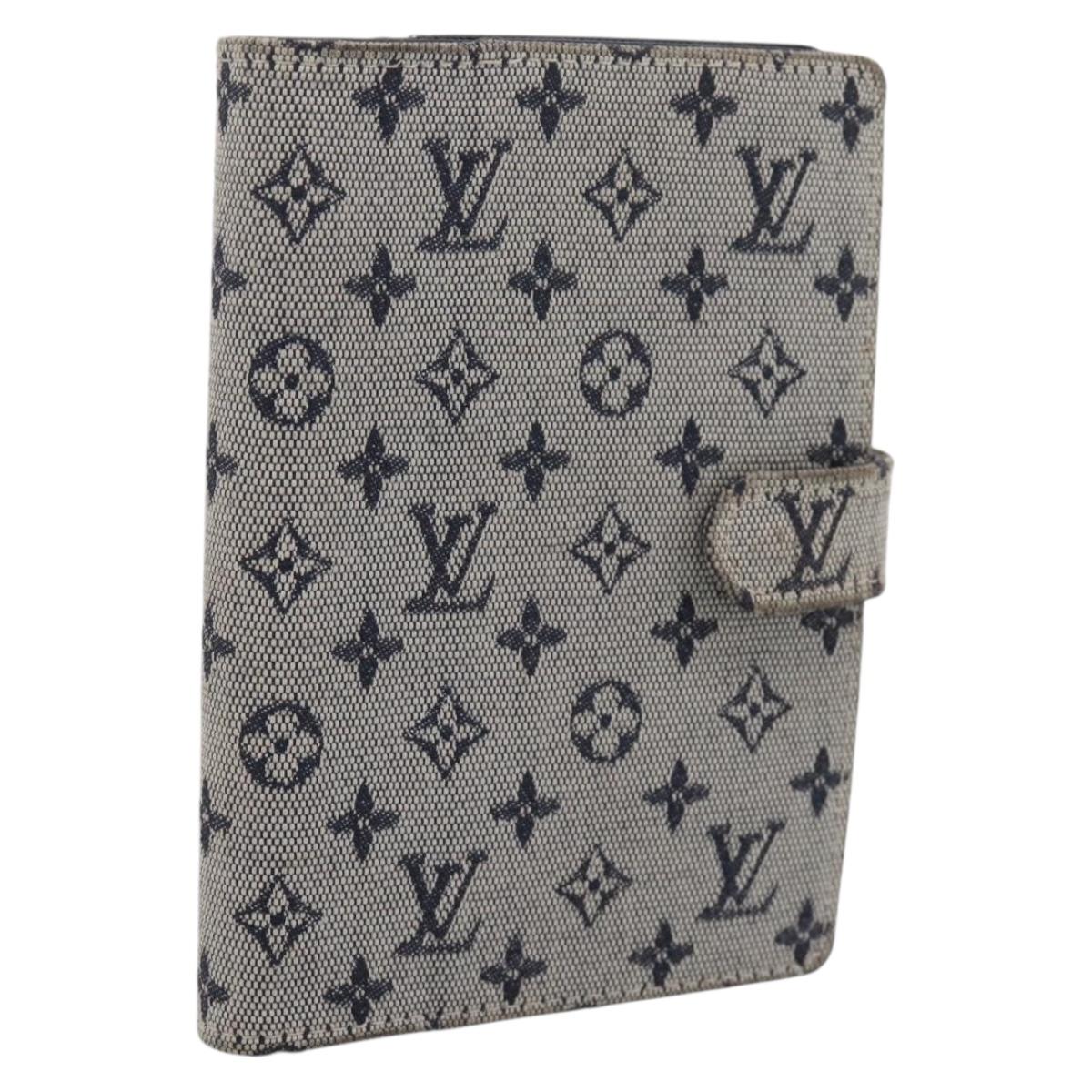 LOUIS VUITTON Monogram Mini Agenda PM Day Planner Cover Blue R20910 Auth BA15743