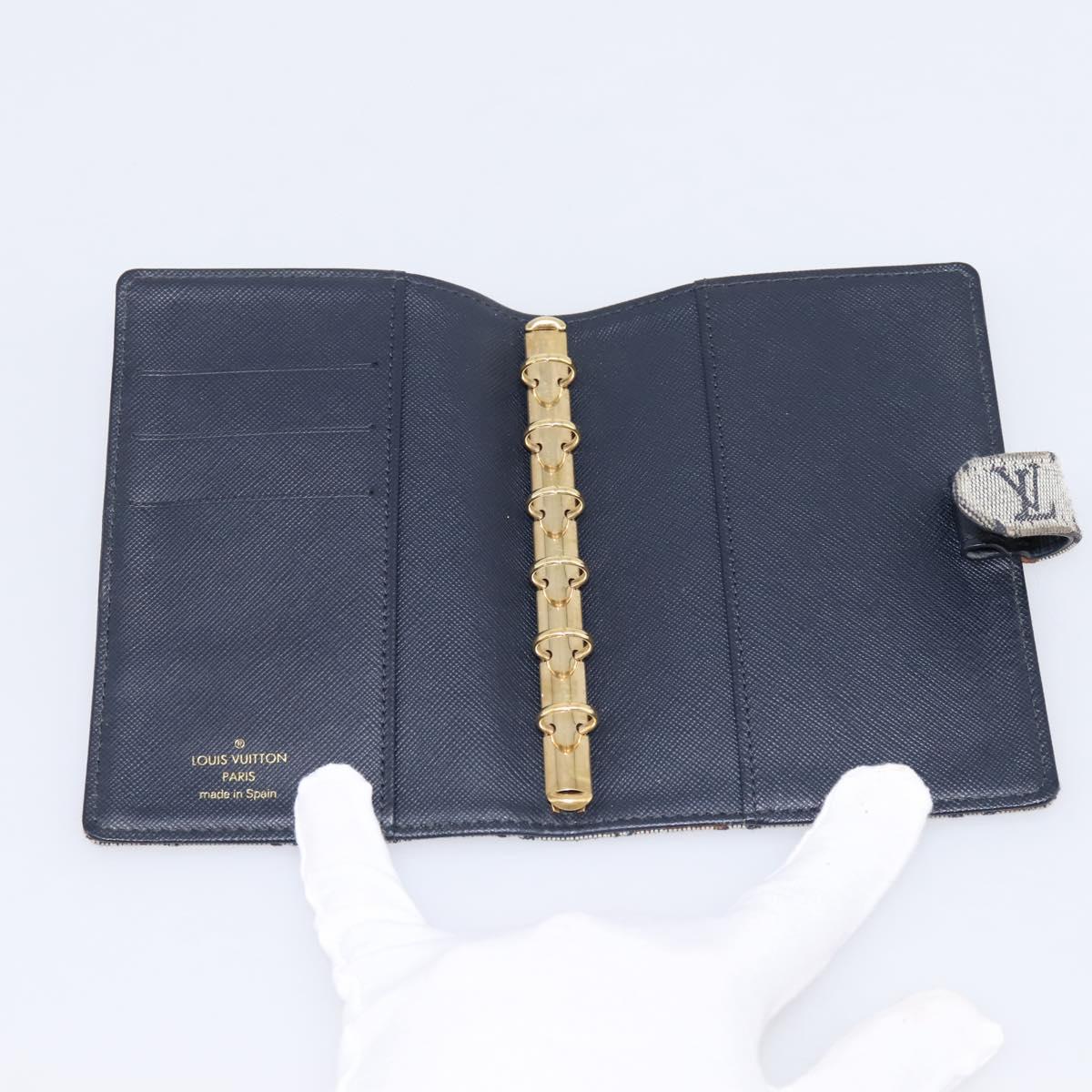 LOUIS VUITTON Monogram Mini Agenda PM Day Planner Cover Blue R20910 Auth BA15743