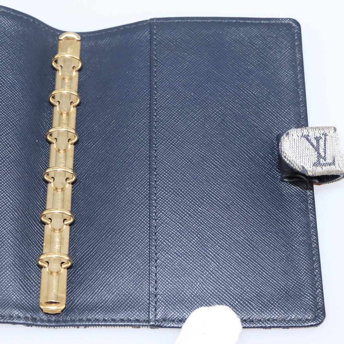 LOUIS VUITTON Monogram Mini Agenda PM Day Planner Cover Blue R20910 Auth BA15743