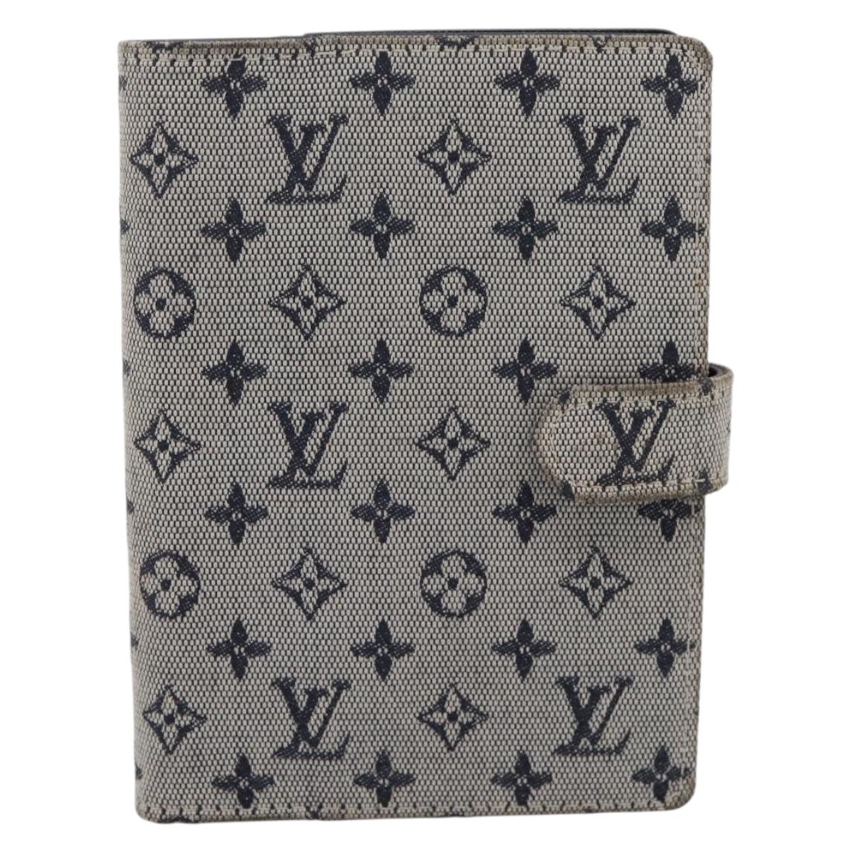 LOUIS VUITTON Monogram Mini Agenda PM Day Planner Cover Blue R20910 Auth BA15743