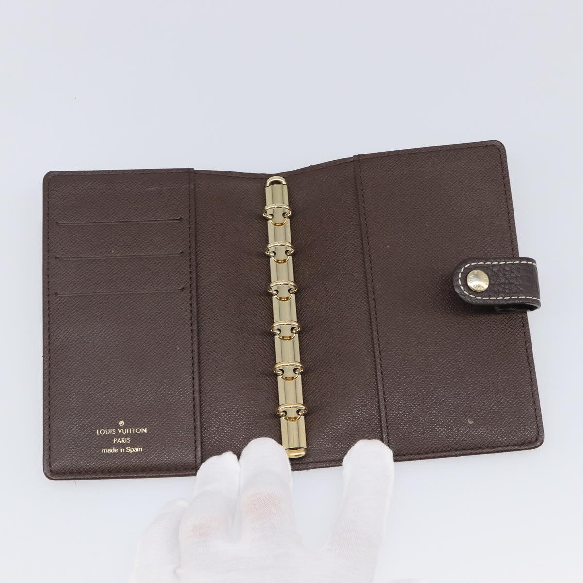 LOUIS VUITTON Monogram Mini Lin Agenda PM Ebene R20916 LV Auth BA15746