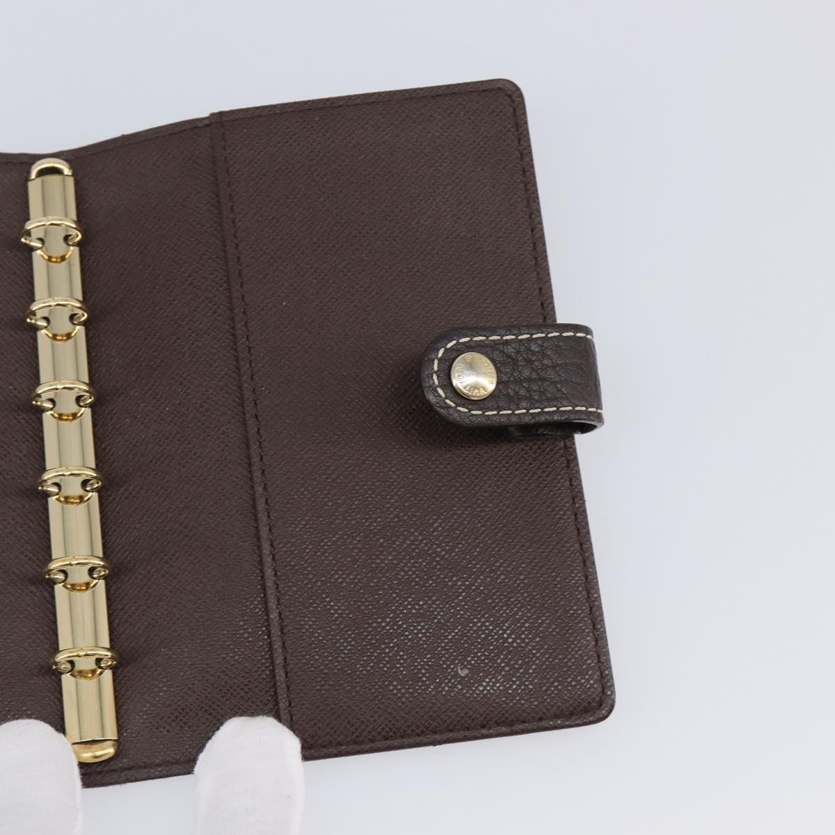 LOUIS VUITTON Monogram Mini Lin Agenda PM Ebene R20916 LV Auth BA15746