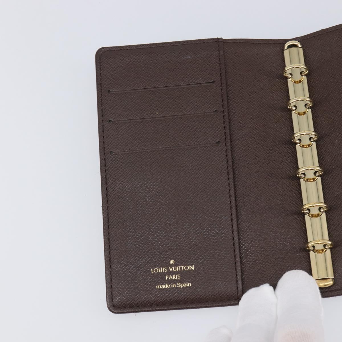 LOUIS VUITTON Monogram Mini Lin Agenda PM Ebene R20916 LV Auth BA15746