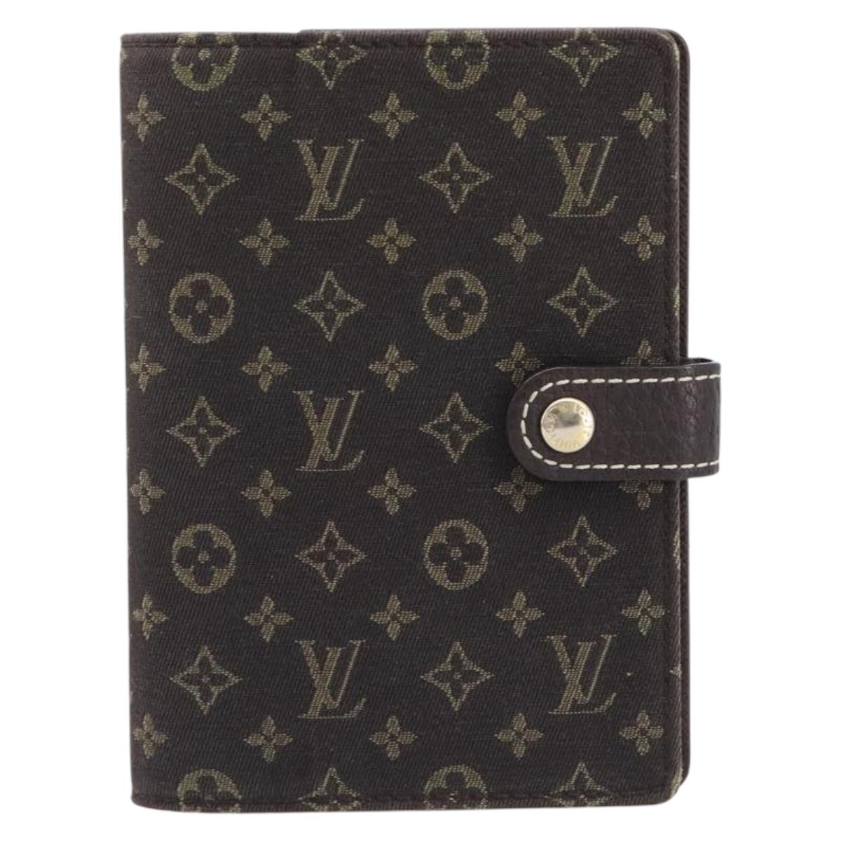LOUIS VUITTON Monogram Mini Lin Agenda PM Ebene R20916 LV Auth BA15746