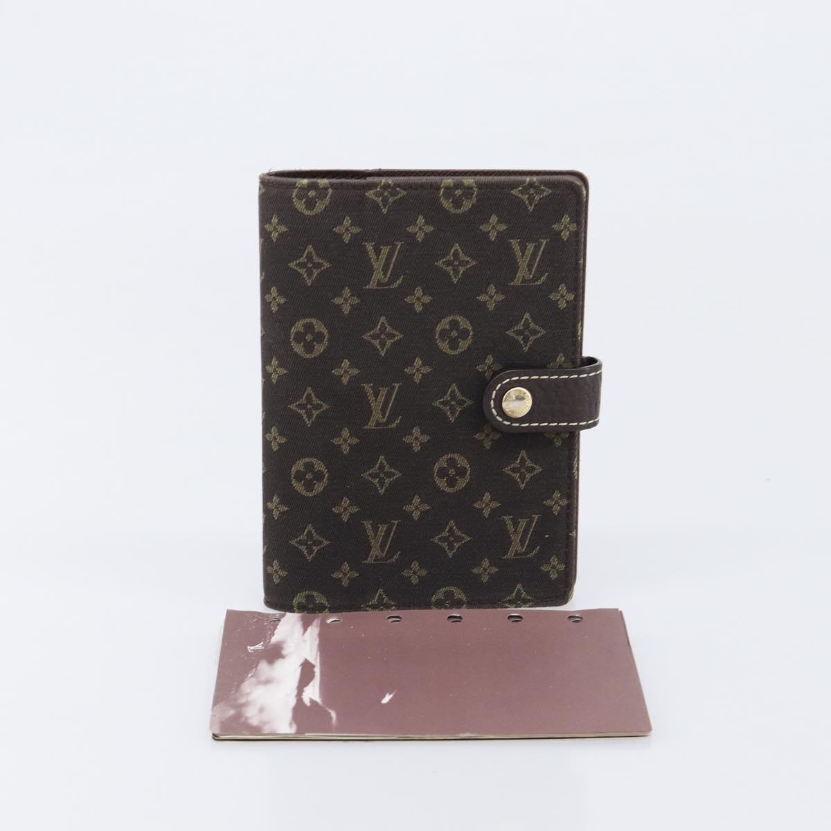 LOUIS VUITTON Monogram Mini Lin Agenda PM Ebene R20916 LV Auth BA15746