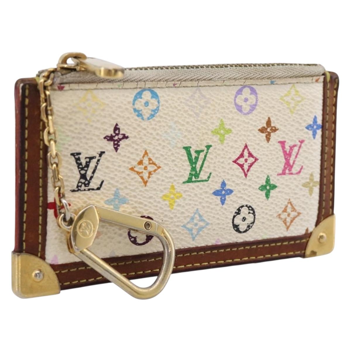 LOUIS VUITTON Monogram Multicolor Pochette Cles White M92655 LV Auth BA15747