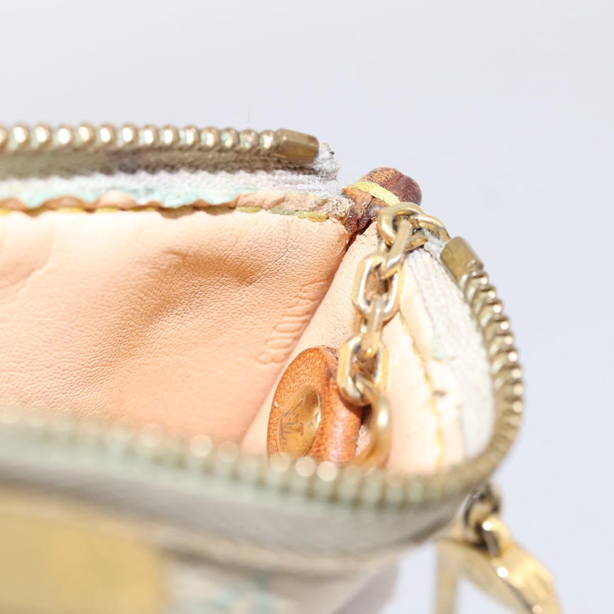 LOUIS VUITTON Monogram Multicolor Pochette Cles White M92655 LV Auth BA15747