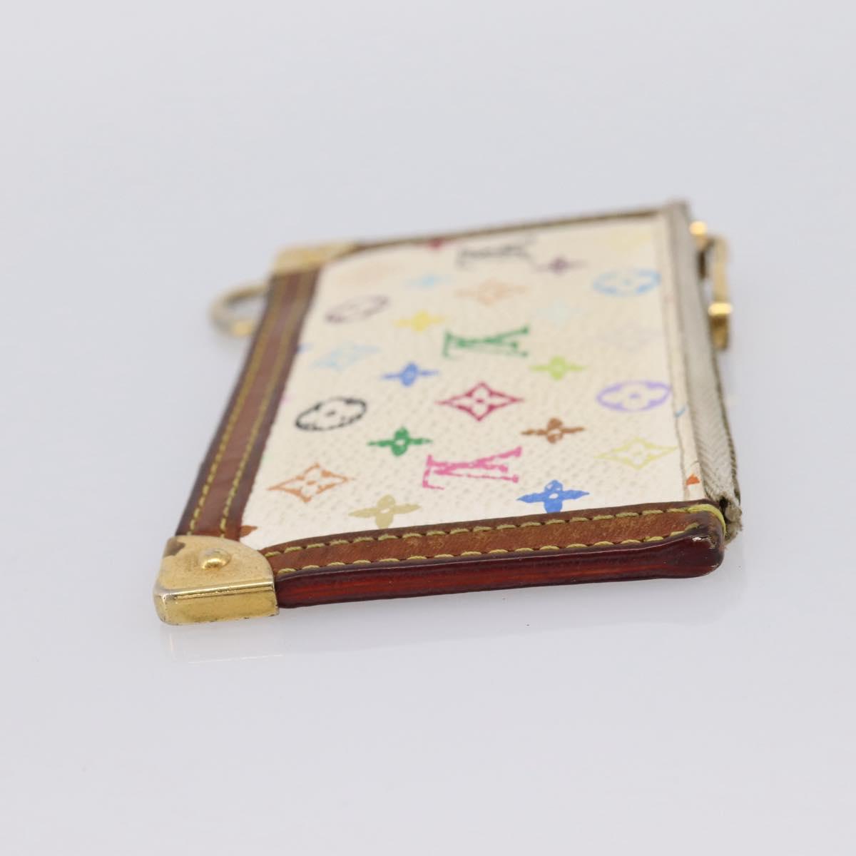 LOUIS VUITTON Monogram Multicolor Pochette Cles White M92655 LV Auth BA15747
