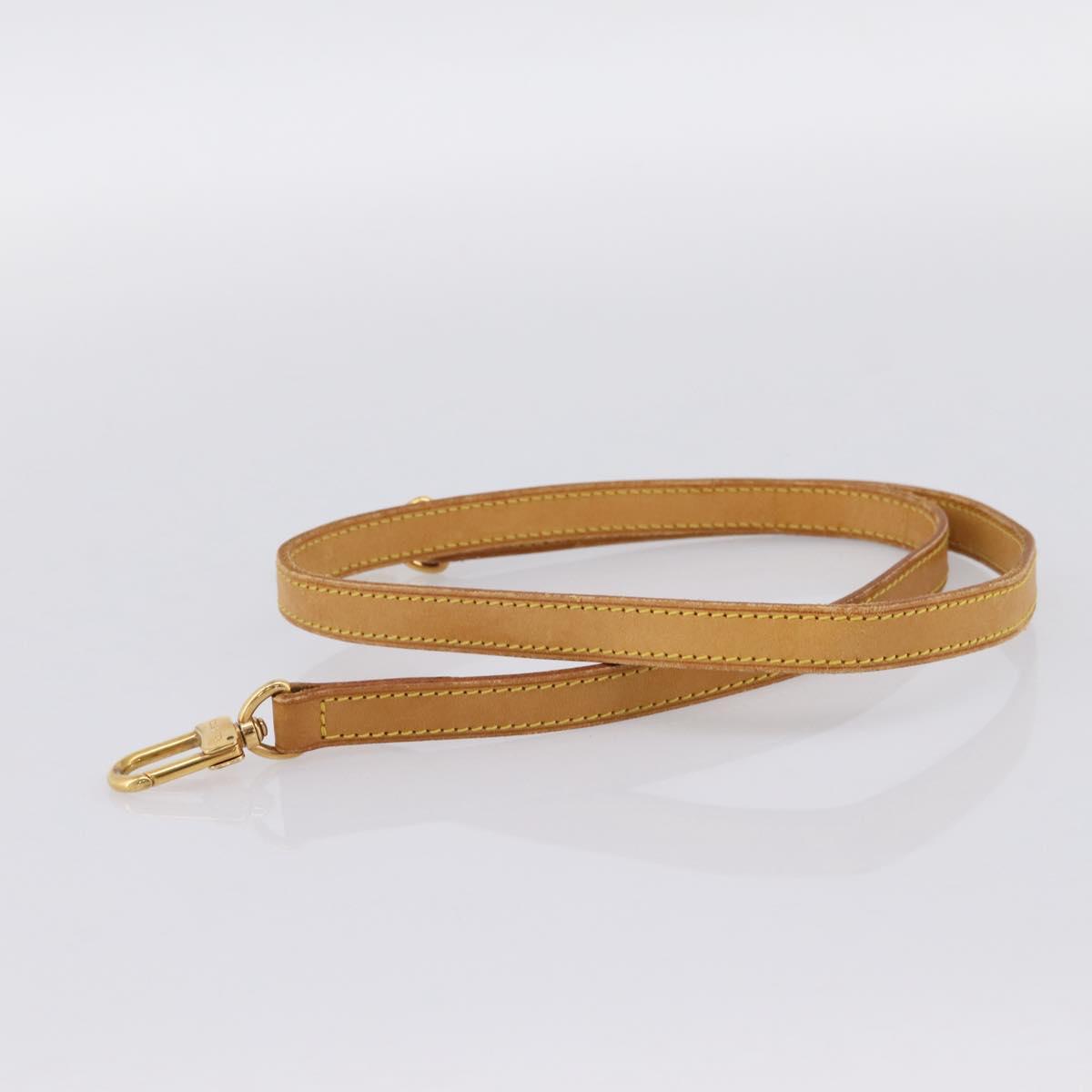 LOUIS VUITTON Nume leather Shoulder Strap Leather 39"" Beige LV Auth BA15748