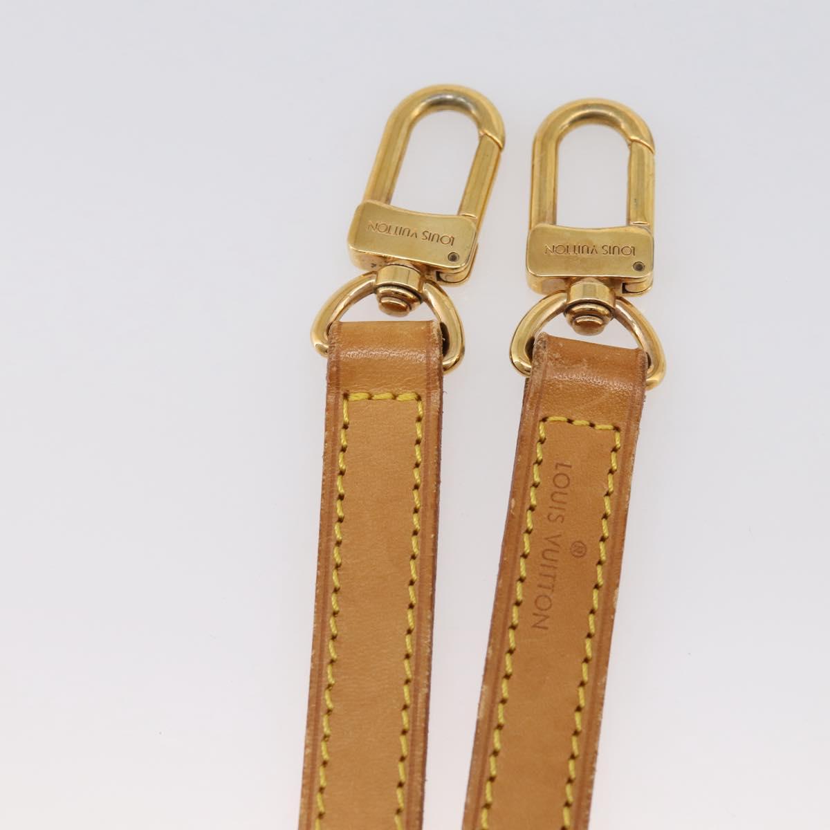 LOUIS VUITTON Nume leather Shoulder Strap Leather 39"" Beige LV Auth BA15748