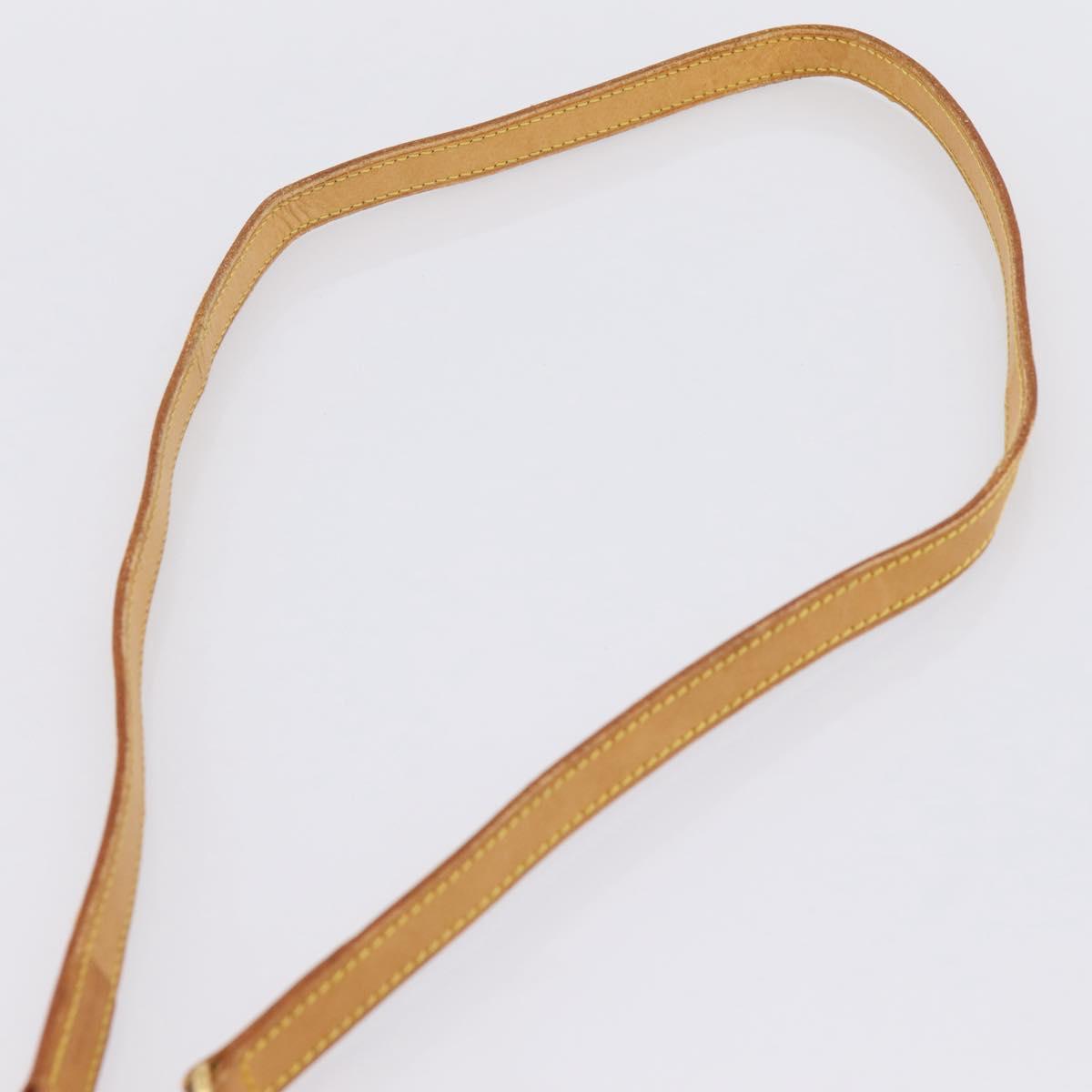 LOUIS VUITTON Nume leather Shoulder Strap Leather 39"" Beige LV Auth BA15748